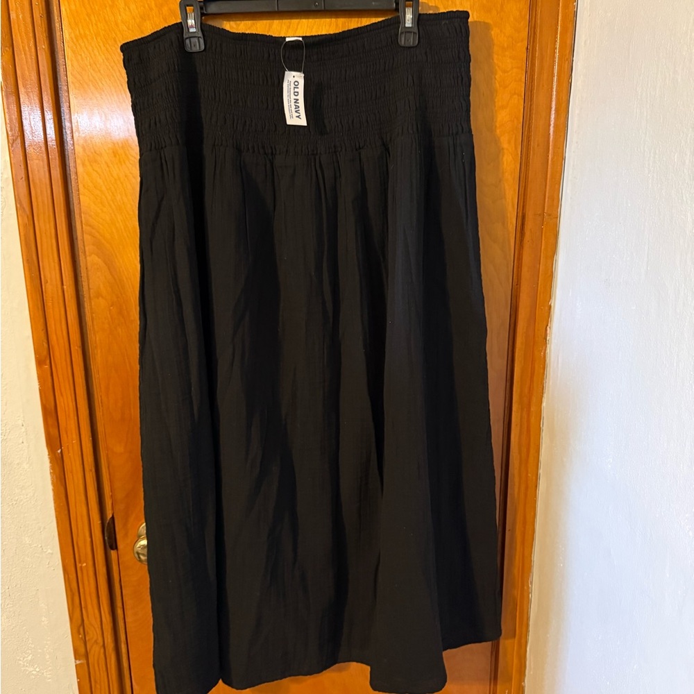 Old Navy Black Maxi Skirt with Smocked Waist